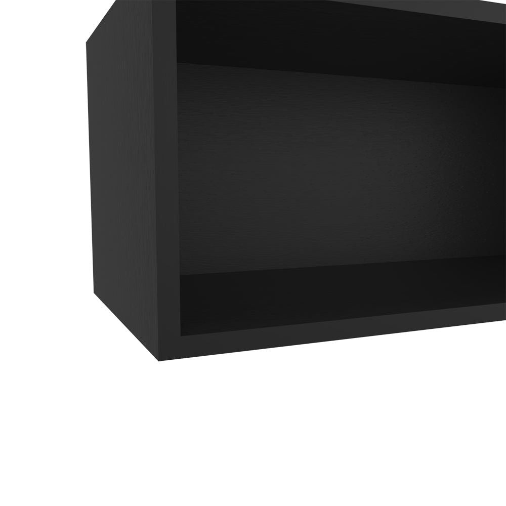 Axtell Black Open-Shelf Kitchen Wall Cabinet