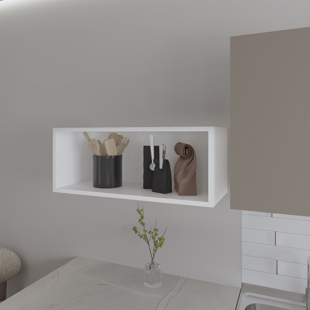 Axtell White Open-Shelf Wall Cabinet