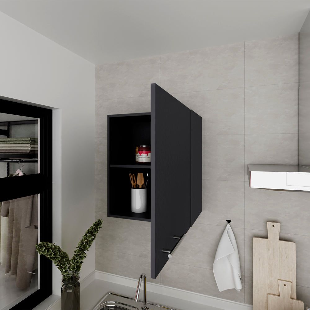Modern Black Wall Cabinet for Kitchen Organization