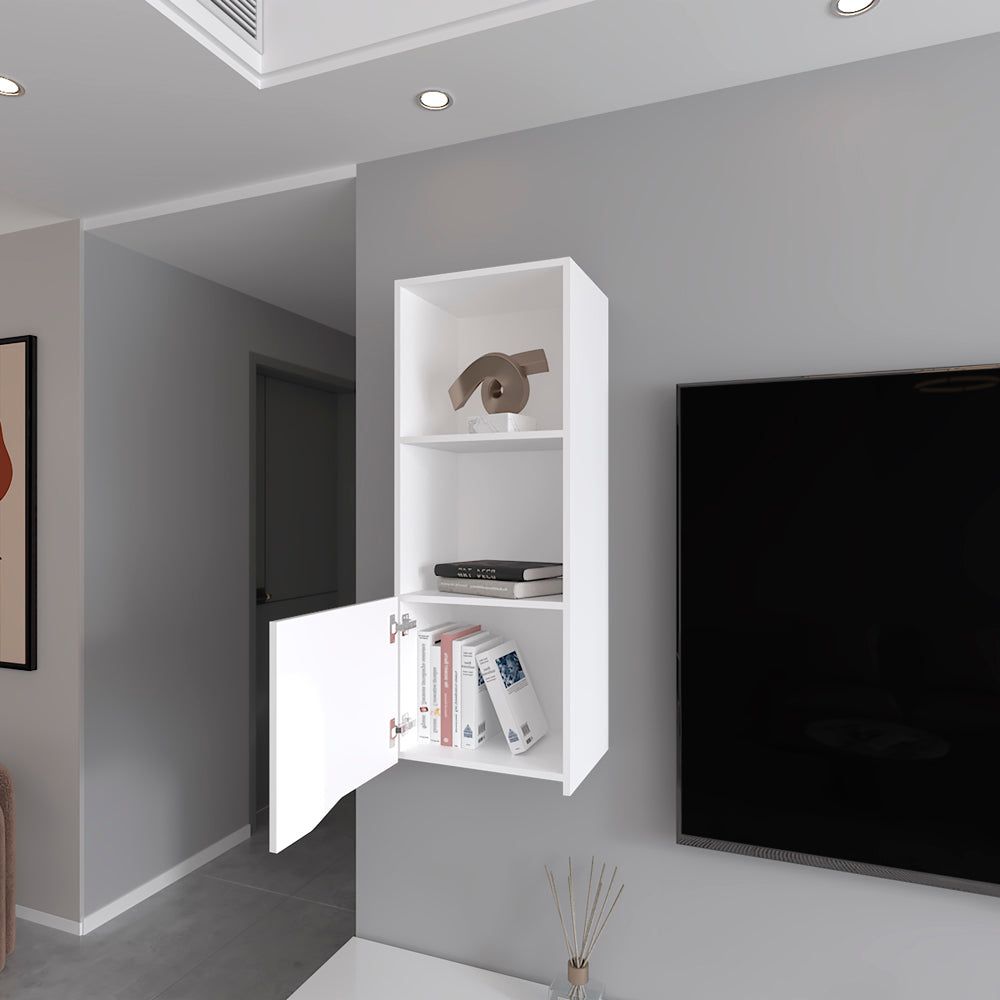 Wall Cabinet Hopewell with Open Shelves and Concealed Storage