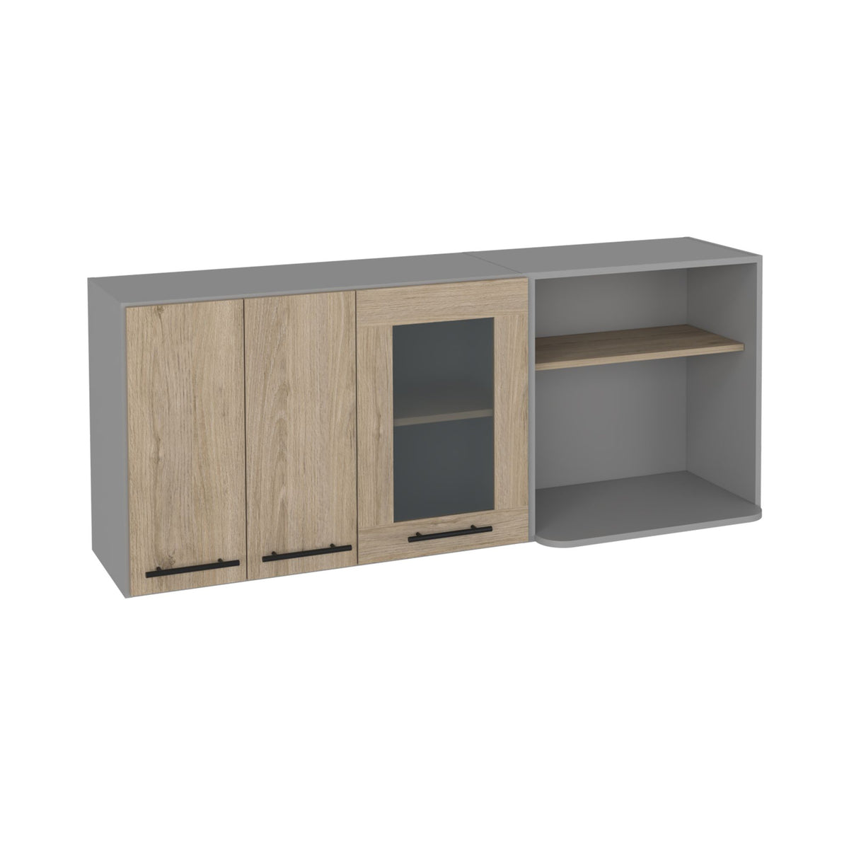 Stylish Glass Wall Cabinet for Kitchen Storage