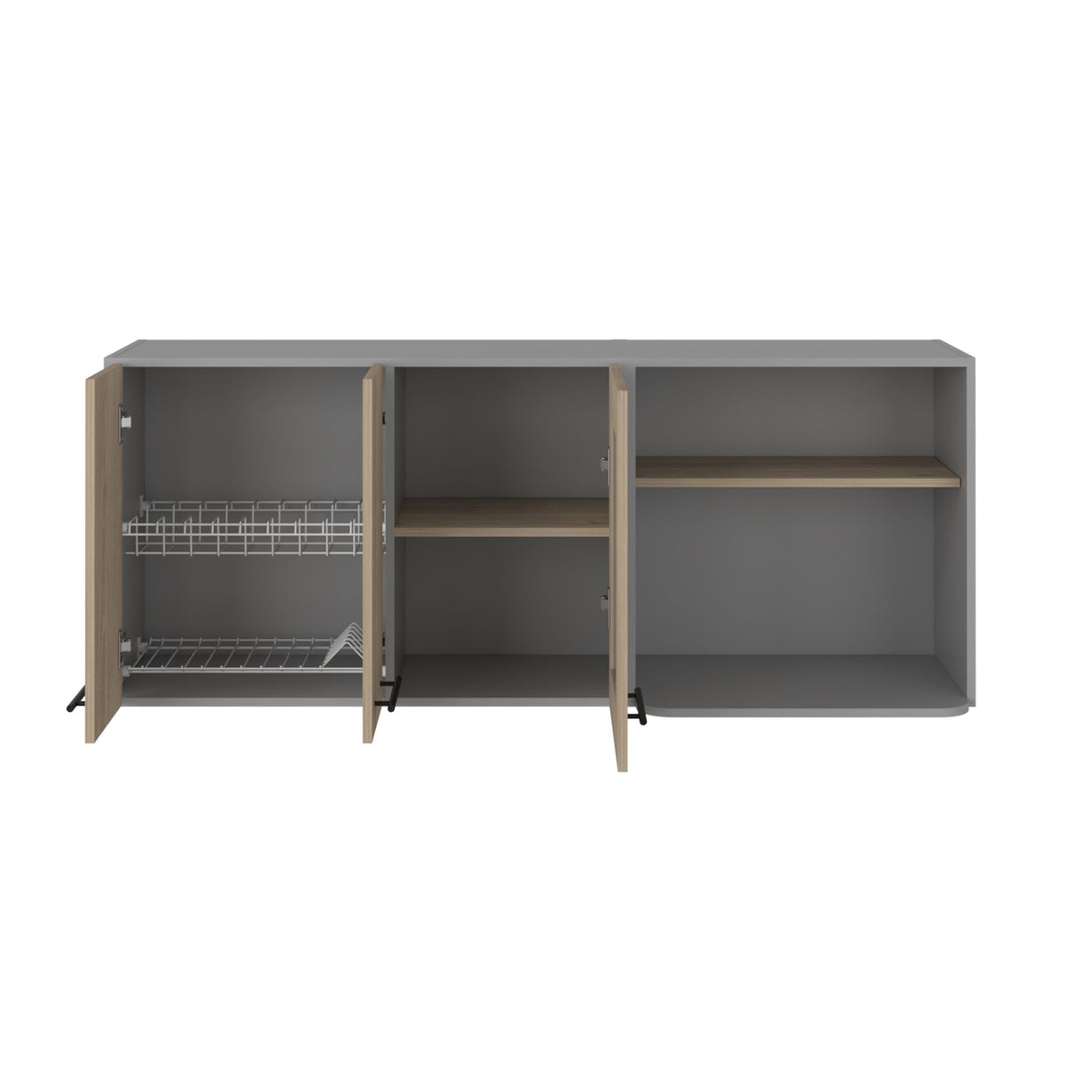 Stylish Glass Wall Cabinet for Kitchen Storage