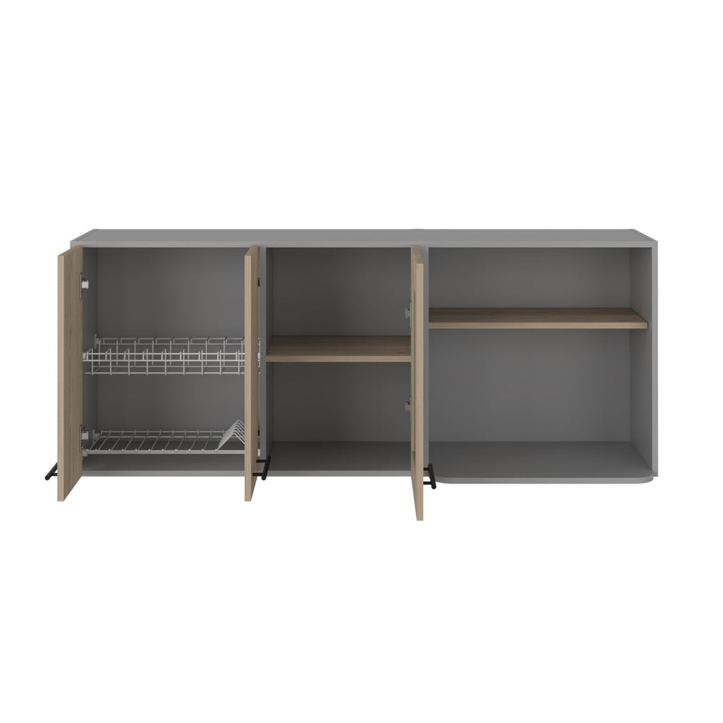 Stylish Glass Wall Cabinet for Kitchen Storage
