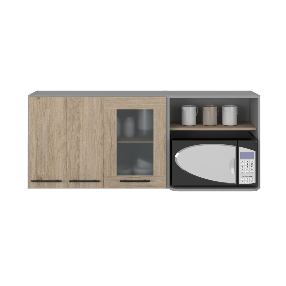 Stylish Glass Wall Cabinet for Kitchen Storage
