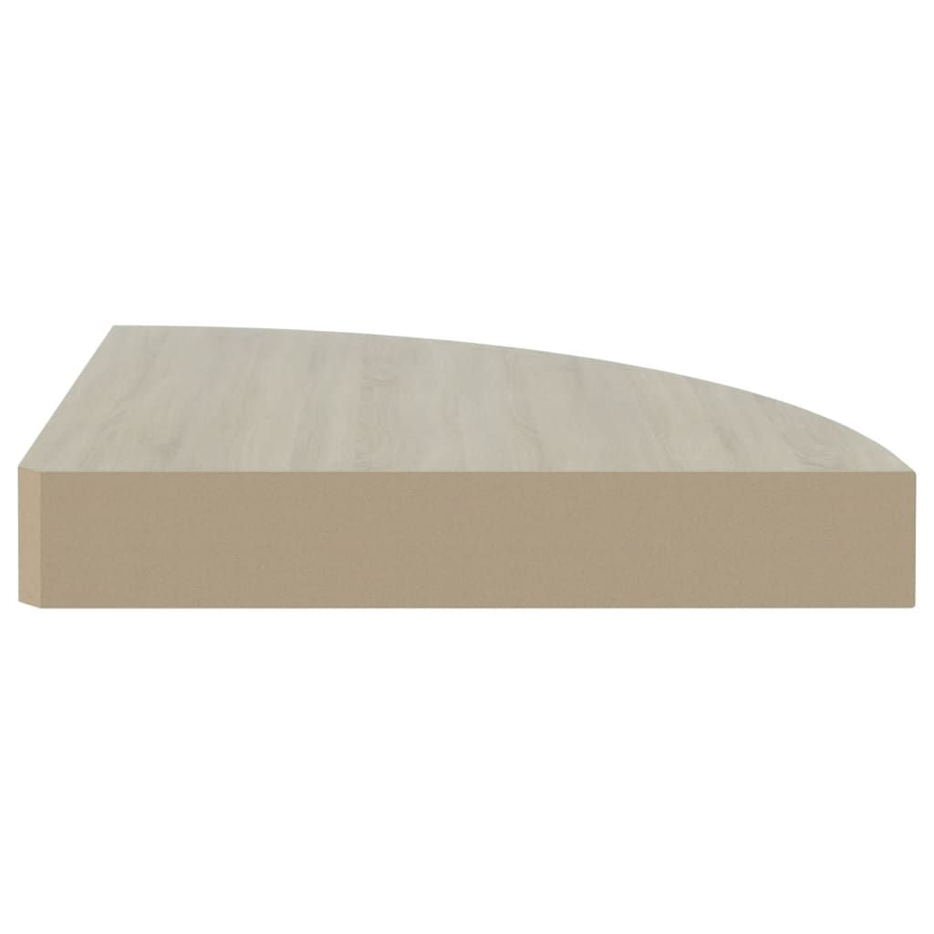 Wall Corner Shelf Oak and White 13.7"x13.7"x1. MDF
