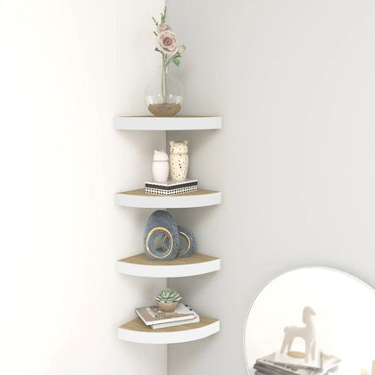 Floating Corner Display Shelves with Concealed Mounting