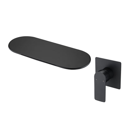 Matte Black Wall Mount Waterfall Bathroom Faucet