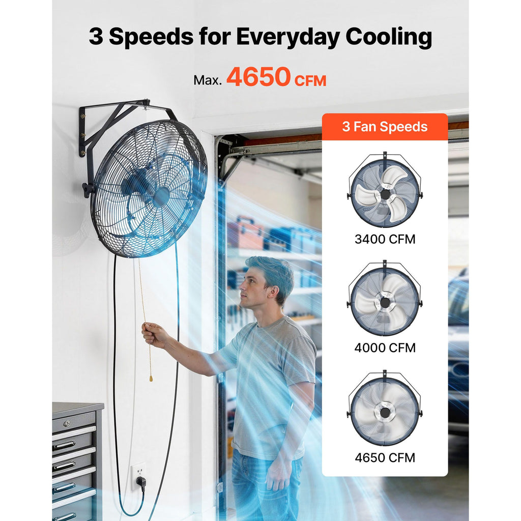 20- Wall Mount Fan with Misting Function – Powerful Cooling for Workshop & Garage