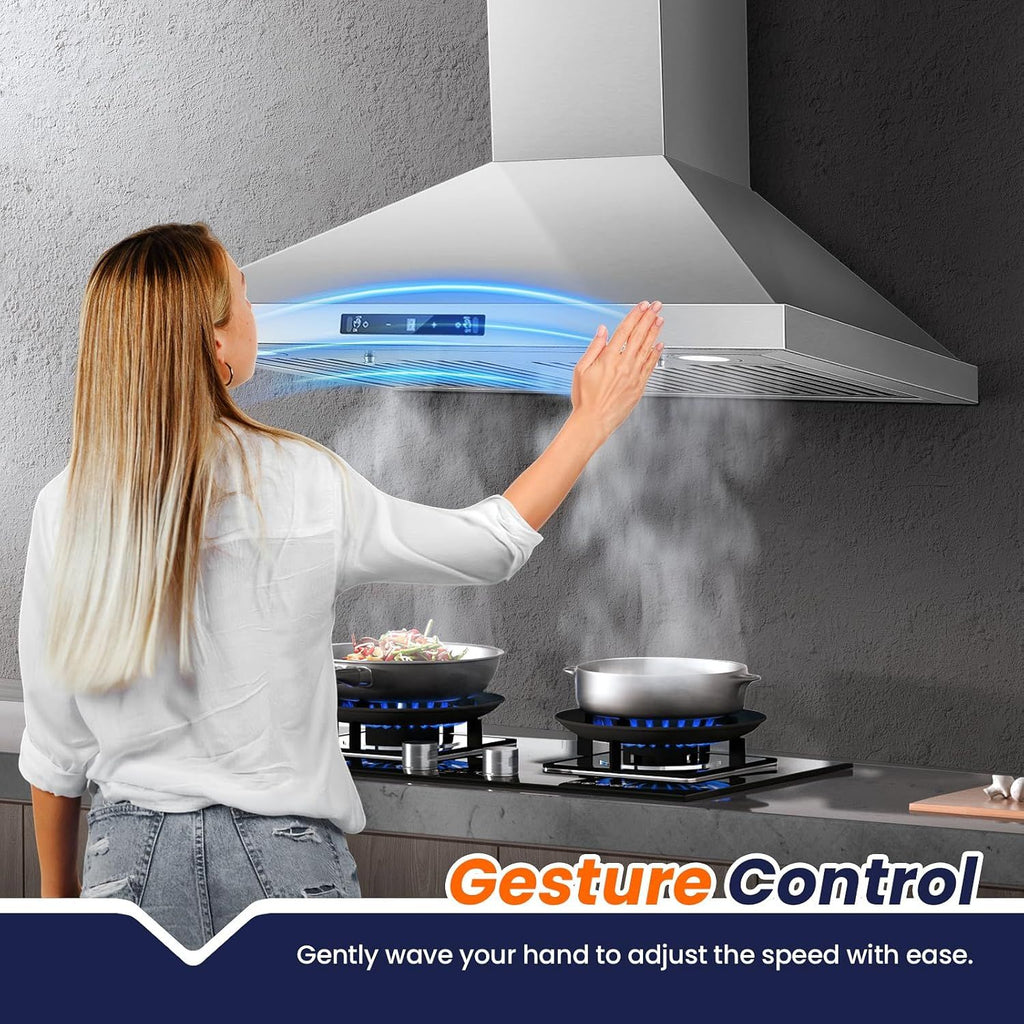 700 CFM Wall Mount Range Hood with Gesture and Touch Control