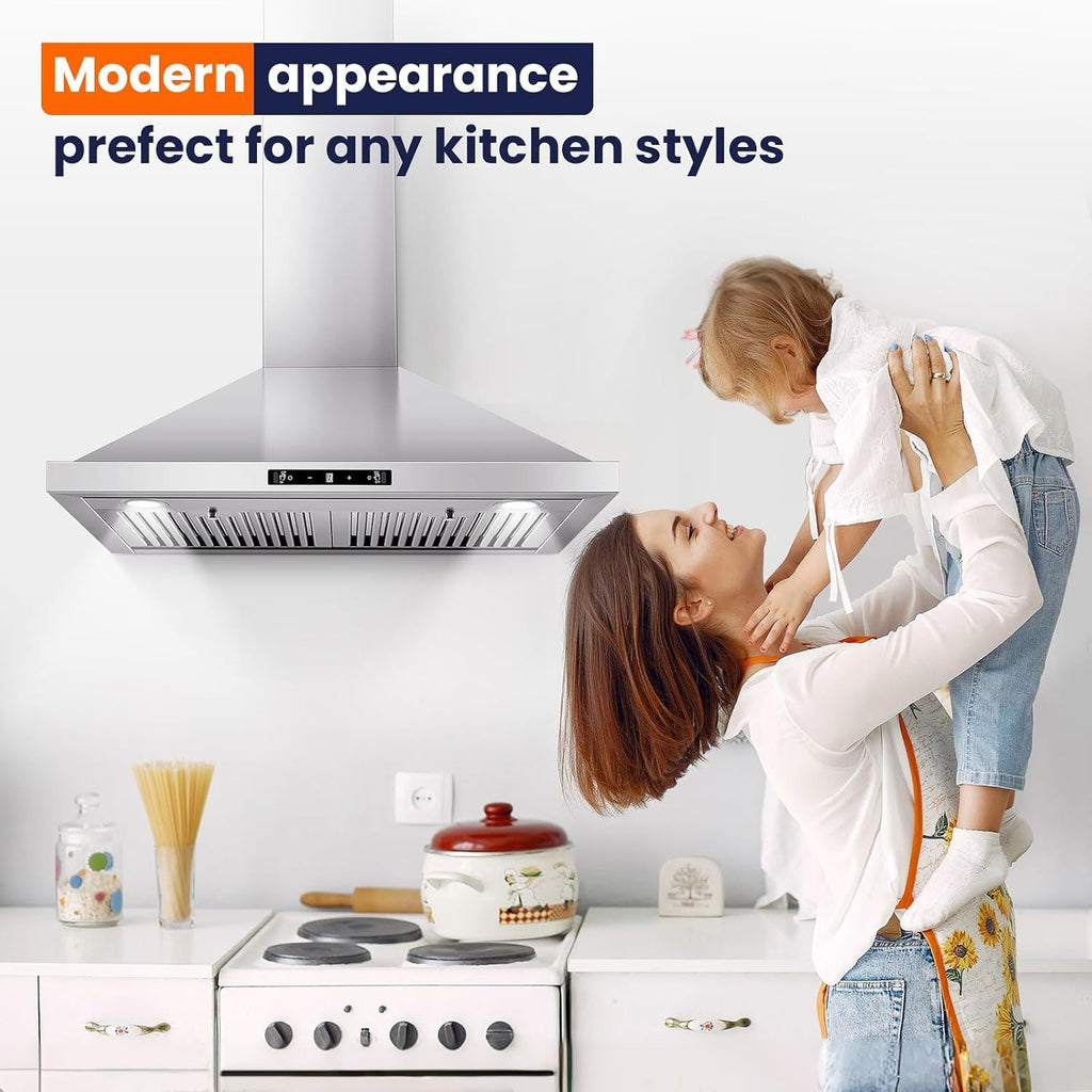 700 CFM Wall Mount Range Hood with Gesture and Touch Control