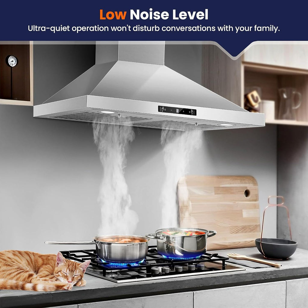 700 CFM Wall Mount Range Hood with Gesture and Touch Control