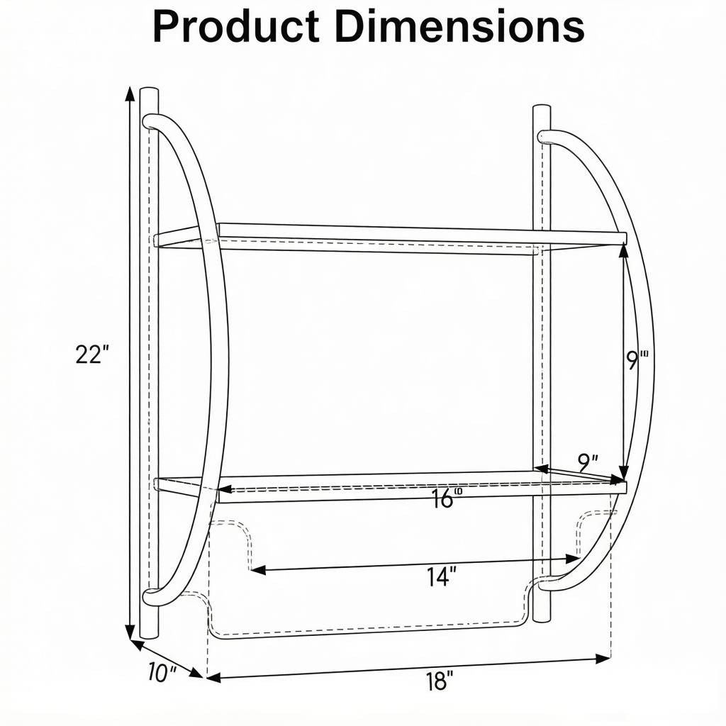 Wall Mounted 2-Tier Bathroom Towel Rack with 2 Towel Bars for Bathroom Storage Organizer