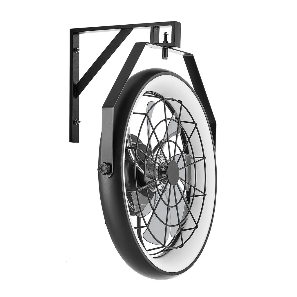 22 Wall Mount Fan with Lights and Remote – Reversible, Dimmable, 360° Tilt