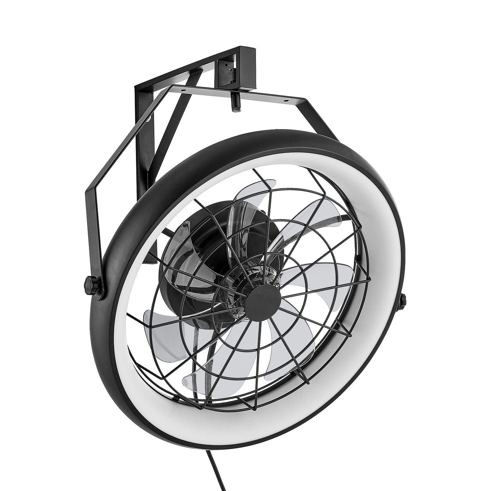 22 Wall Mount Fan with Lights and Remote – Reversible, Dimmable, 360° Tilt