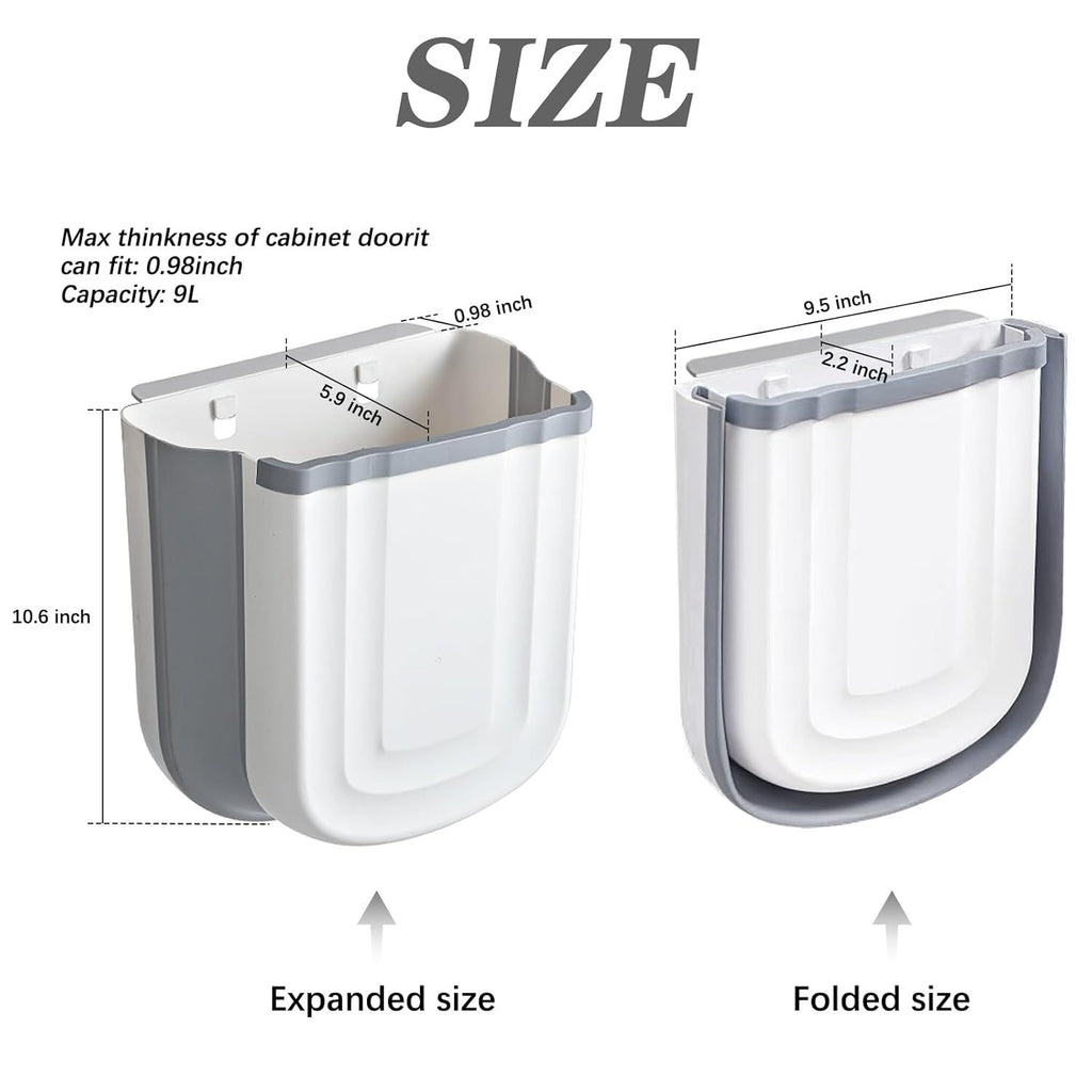 Foldable Hanging Waste Bin for Cabinet Doors