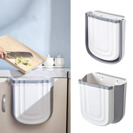 Foldable Hanging Waste Bin for Cabinet Doors