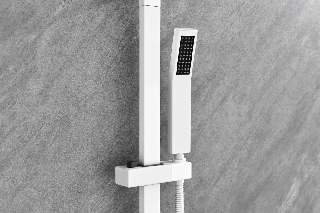 Wall-Mounted Waterfall Shower System with Hand Shower and Sliding Bar