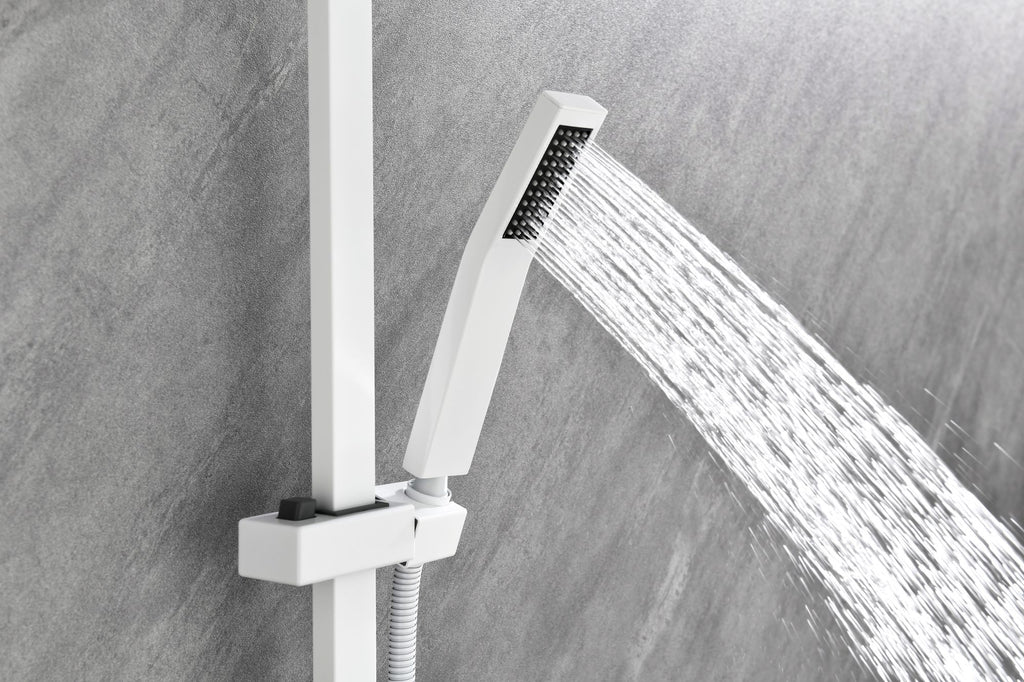 Wall-Mounted Waterfall Shower System with Hand Shower and Sliding Bar