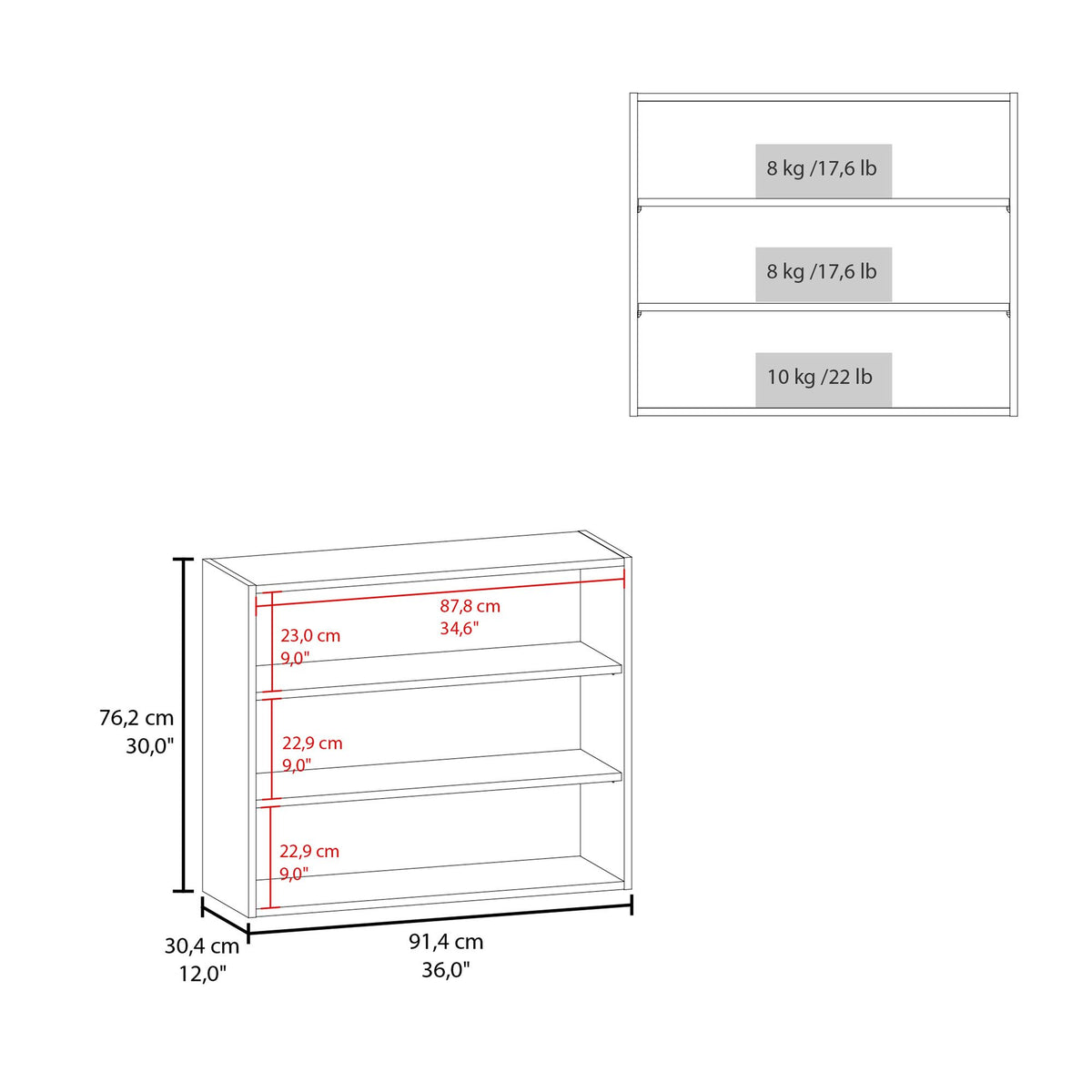 Three-Tier Black Wall Shelf for Open Storage