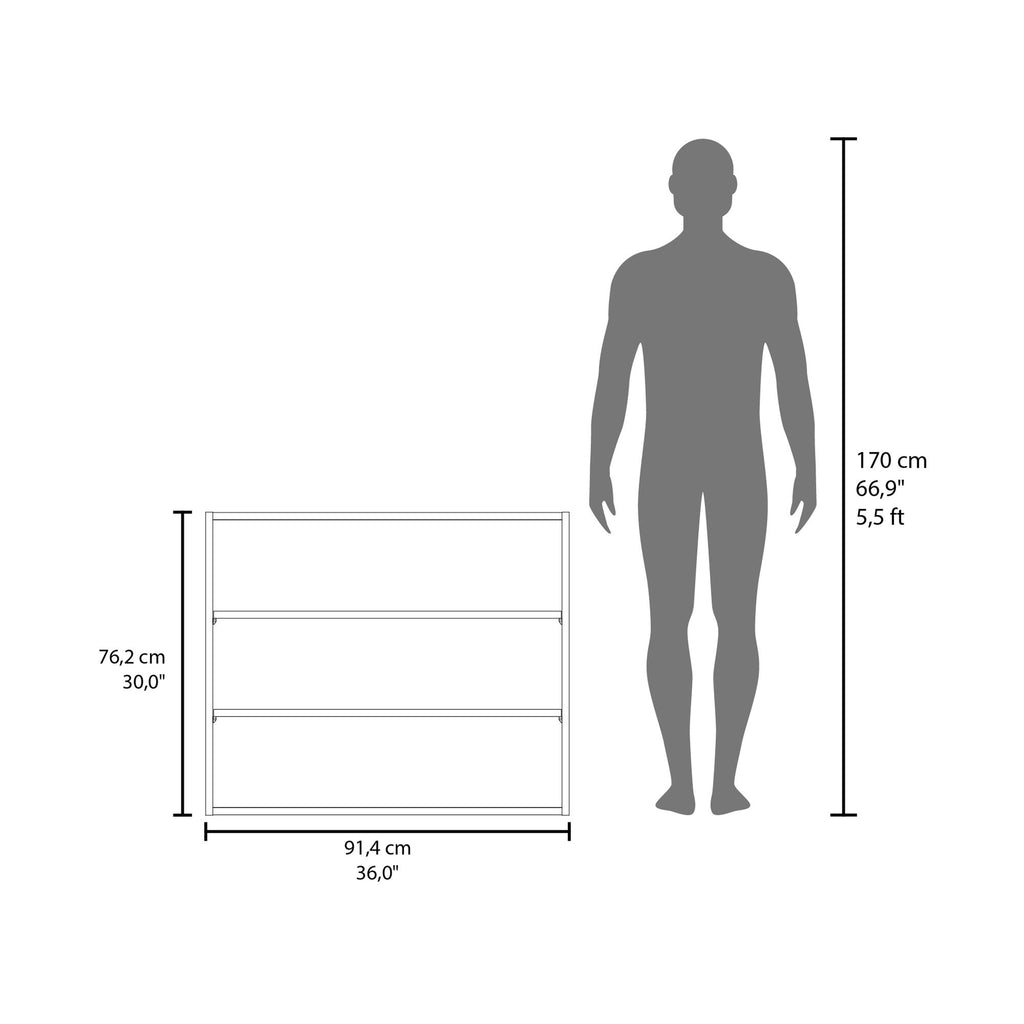 Three-Tier Black Wall Shelf for Open Storage