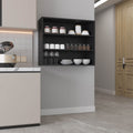 Three-Tier Black Wall Shelf for Open Storage