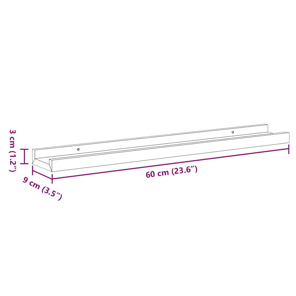 Modern High Gloss White Wall Shelves Set of 2 – Decorative Storage