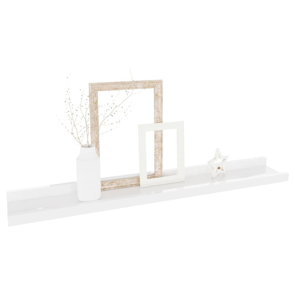 Modern High Gloss White Wall Shelves Set of 2 – Decorative Storage