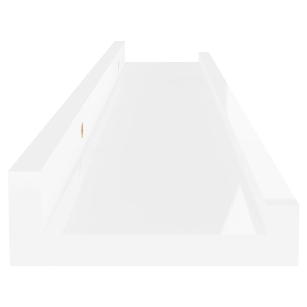 Modern High Gloss White Wall Shelves Set of 2 – Decorative Storage