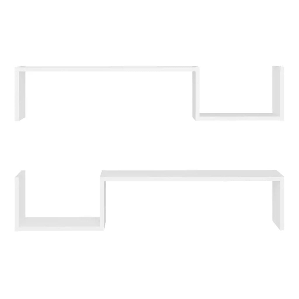 White Floating Display Shelves with Concealed Mounting