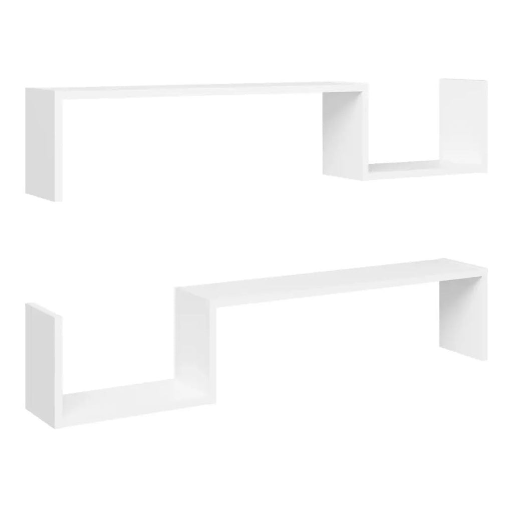 White Floating Display Shelves with Concealed Mounting