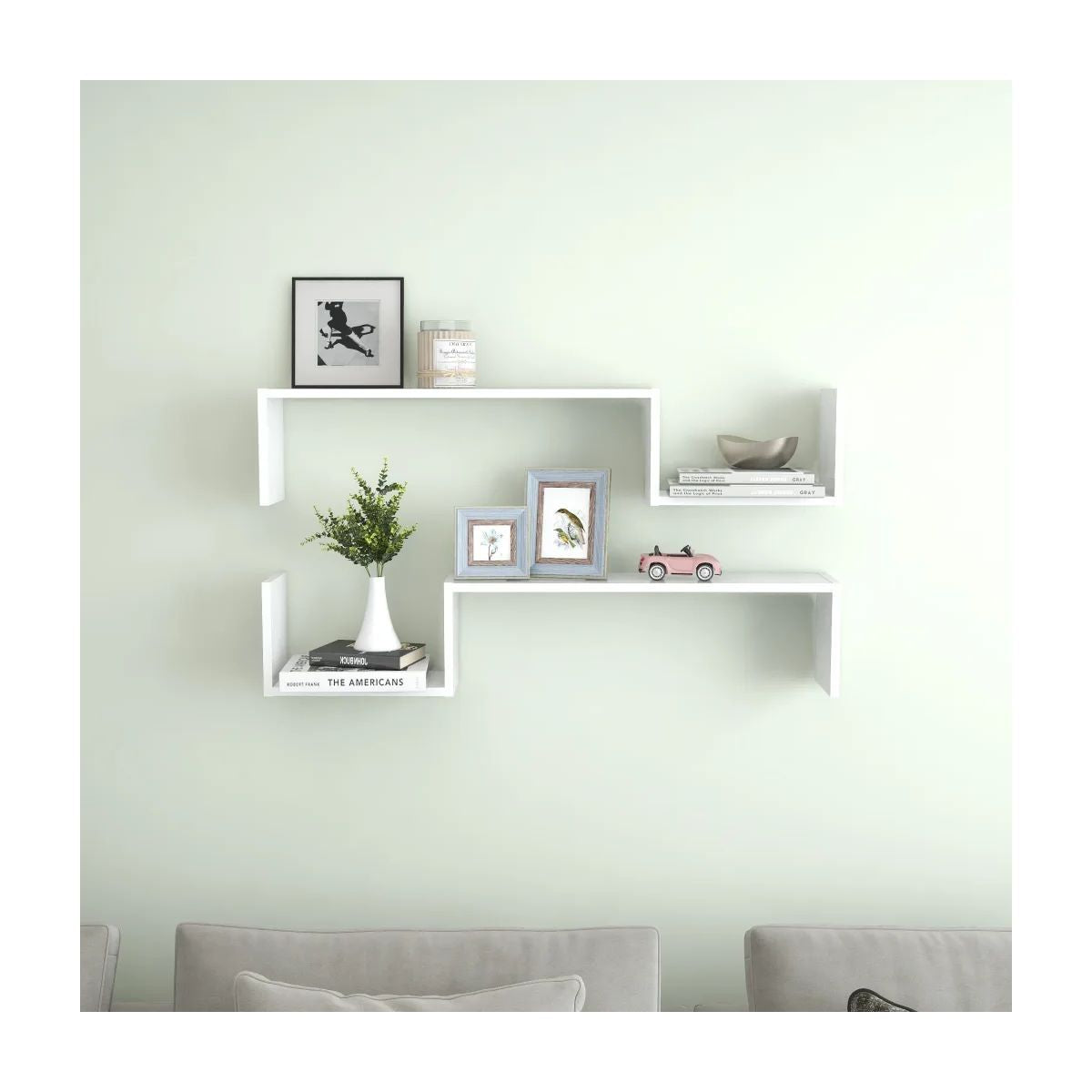 White Floating Display Shelves with Concealed Mounting