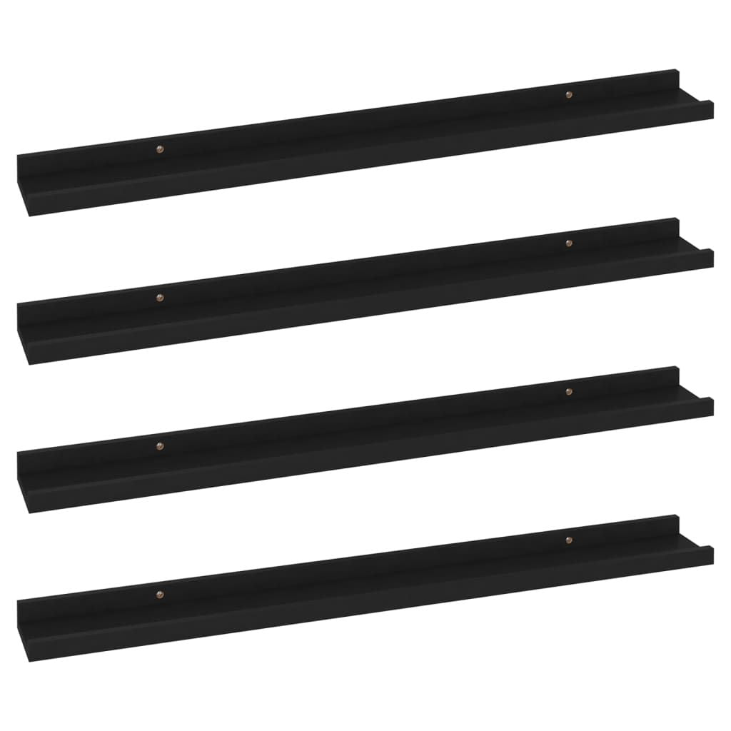Modern Black Wall Shelf Set for Displays and Storage