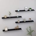 Modern Black Wall Shelf Set for Displays and Storage