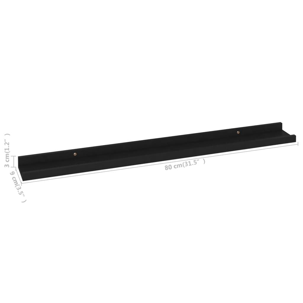 Modern Black Wall Shelf Set for Displays and Storage