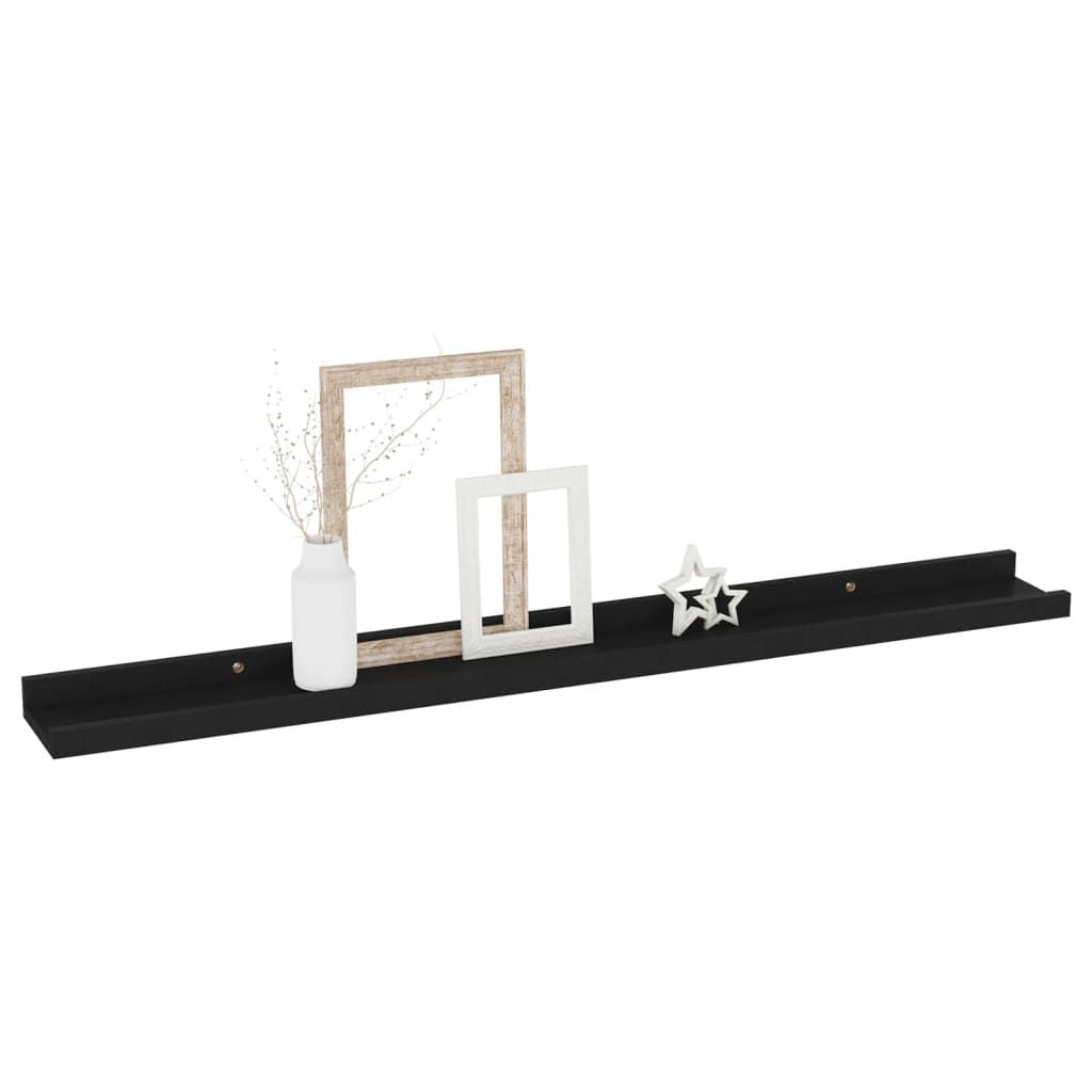 Modern Black Wall Shelf Set for Displays and Storage