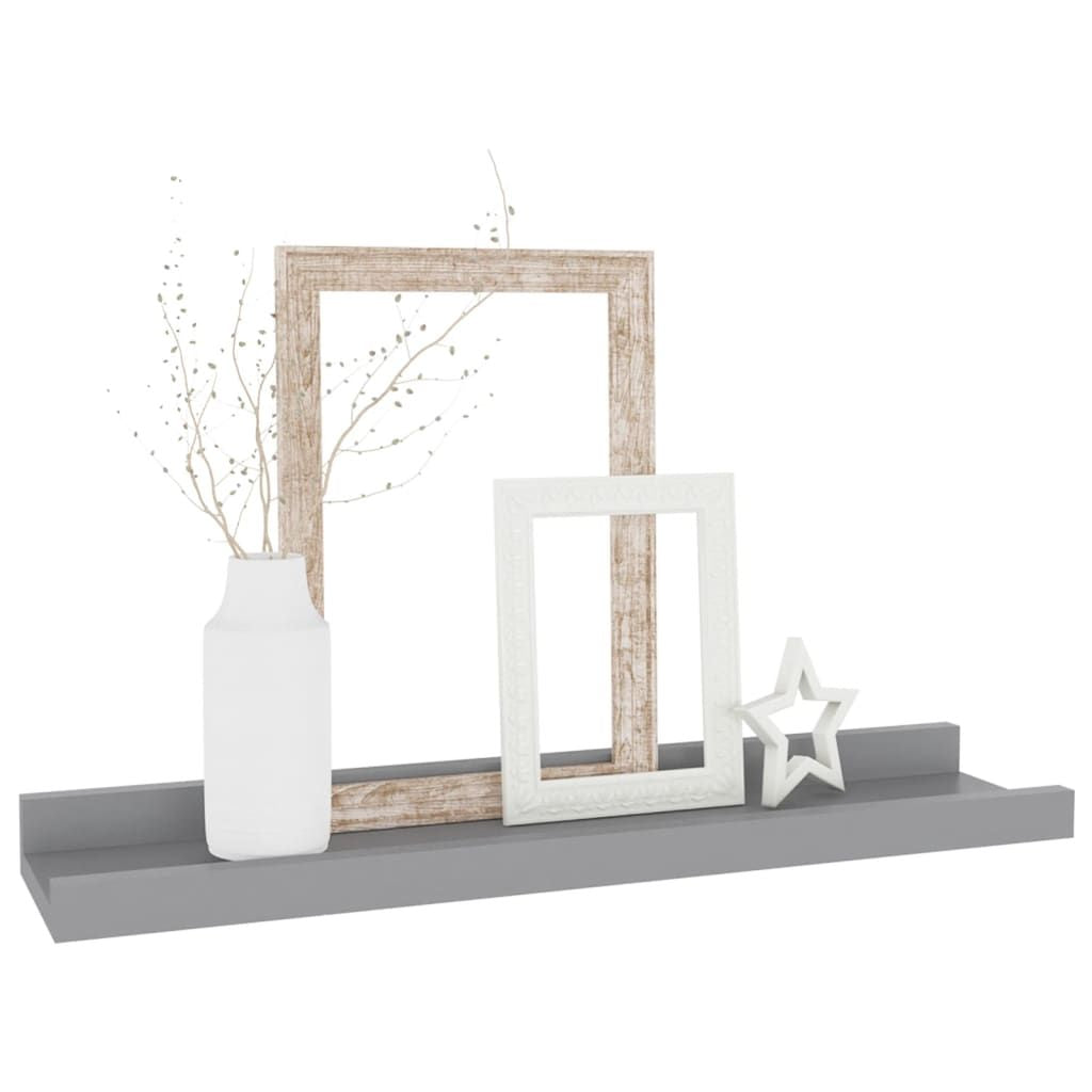 Modern Gray Wall Shelves for Books and Decorative Displays
