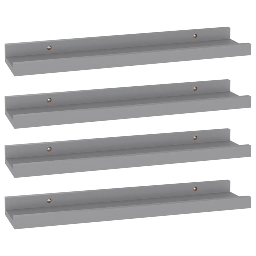 Modern Gray Wall Shelves for Books and Decorative Displays