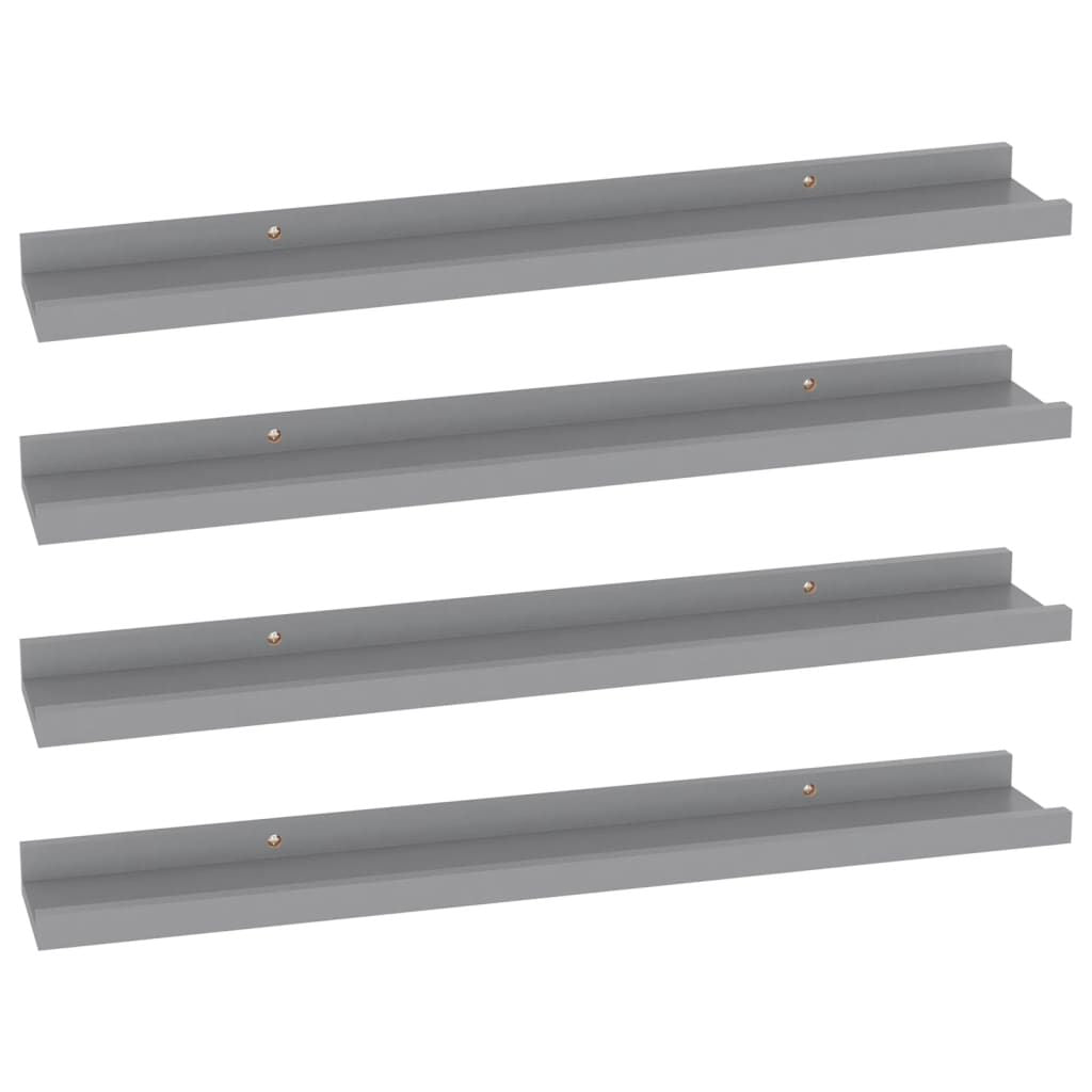 Four Gray Wall Shelves for Modern Displays