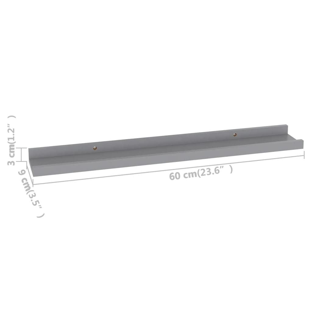Four Gray Wall Shelves for Modern Displays