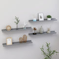 Four Gray Wall Shelves for Modern Displays
