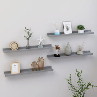 Four Gray Wall Shelves for Modern Displays