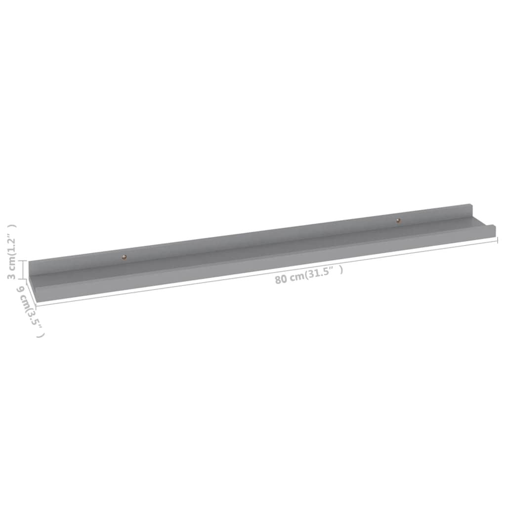 Modern Gray Wall Shelf Set for Display and Storage