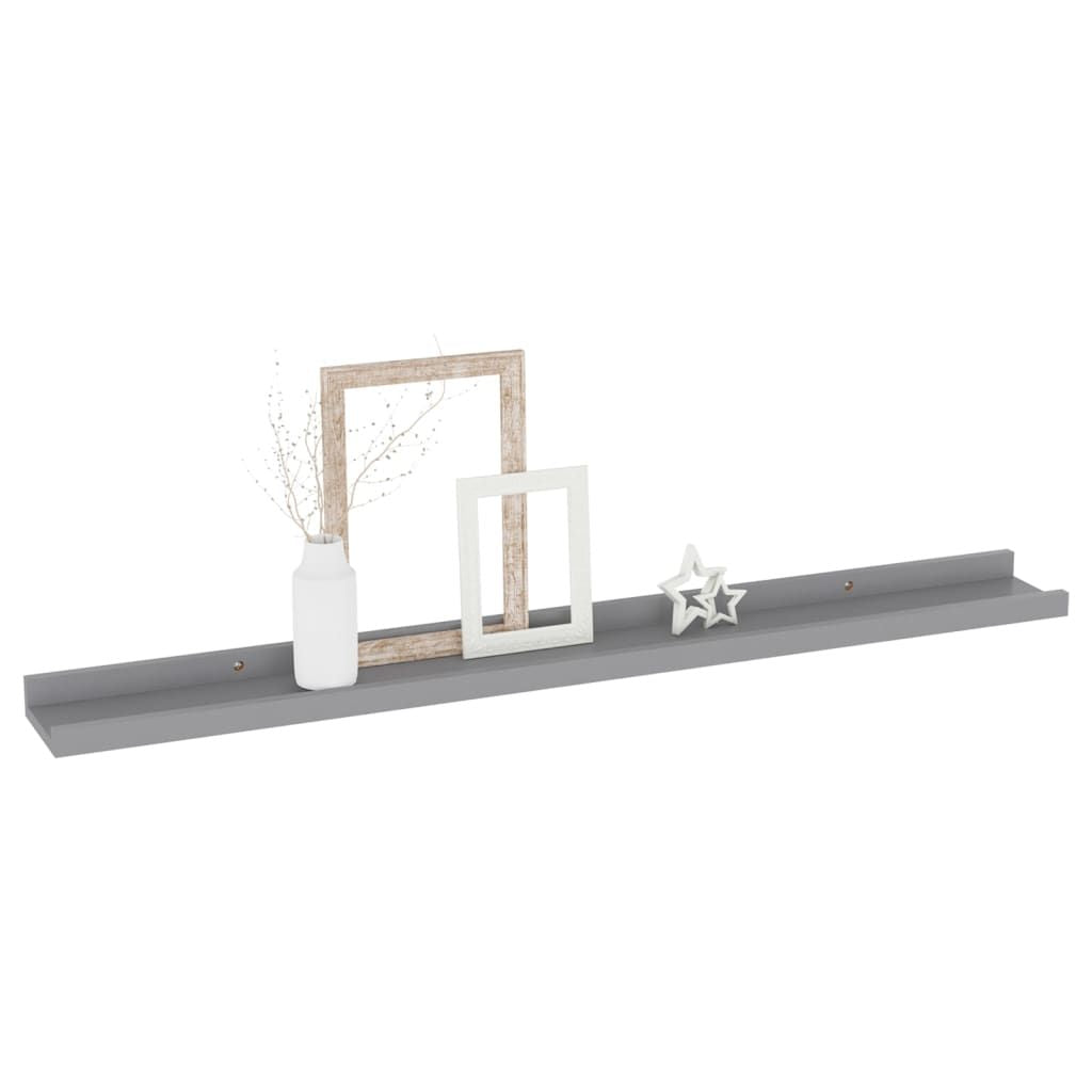 Modern Gray Wall Shelf Set for Display and Storage