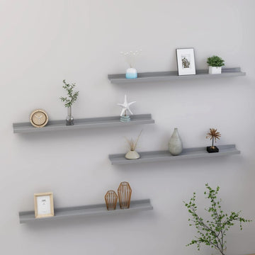 Modern Gray Wall Shelf Set for Display and Storage