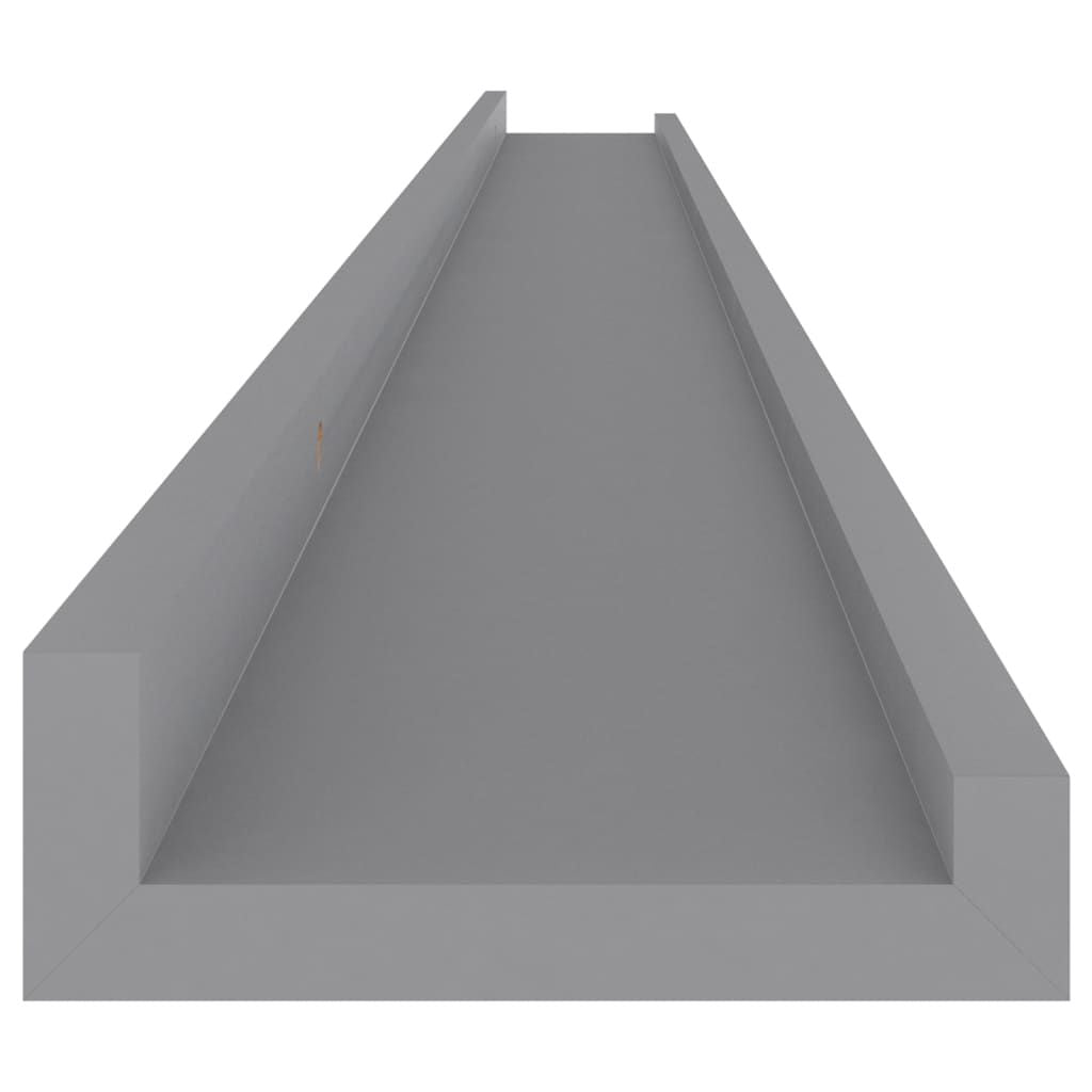 Gray Wall Shelves 4-Pack – Modern Decorative Shelving for Home