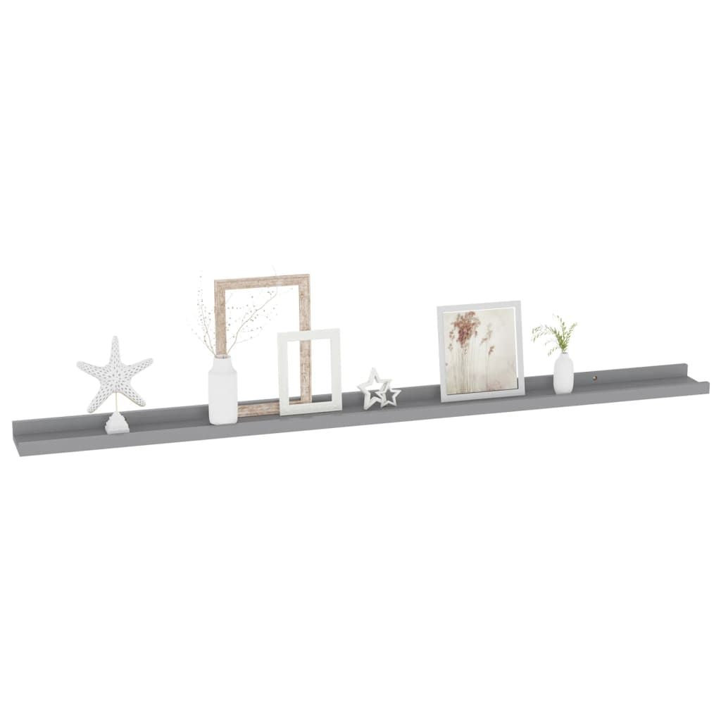 Gray Wall Shelves 4-Pack – Modern Decorative Shelving for Home