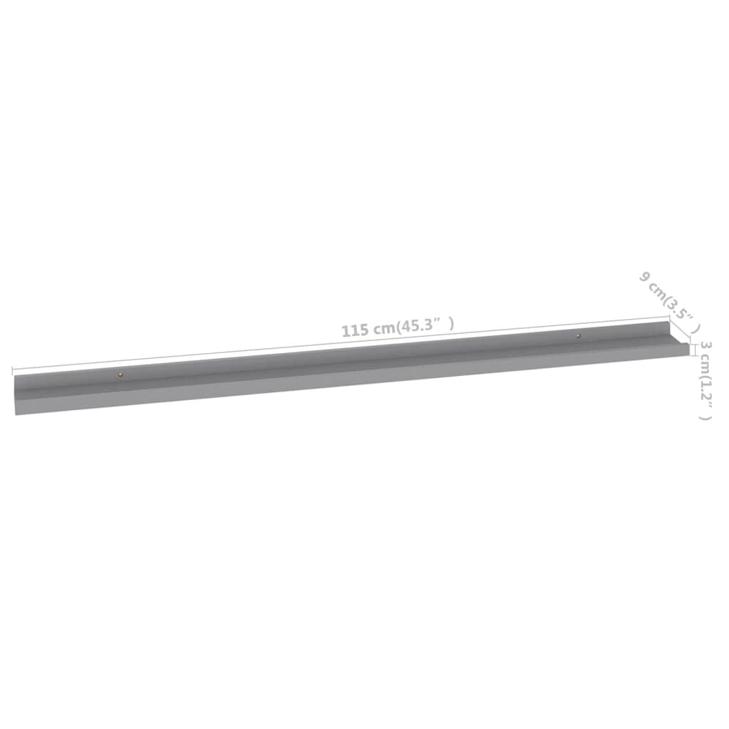 Gray Wall Shelves 4-Pack – Modern Decorative Shelving for Home