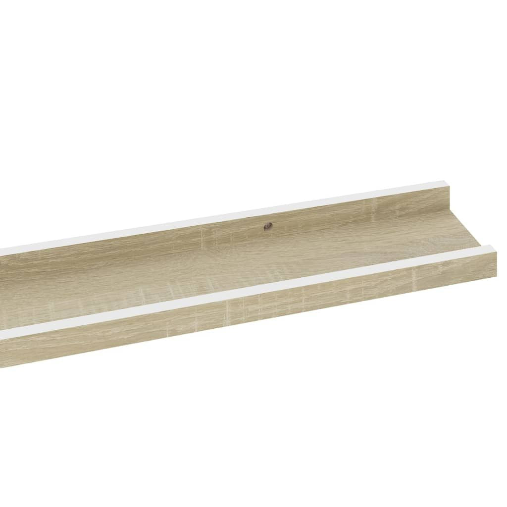 White and Sonoma Oak Wall Shelf Set