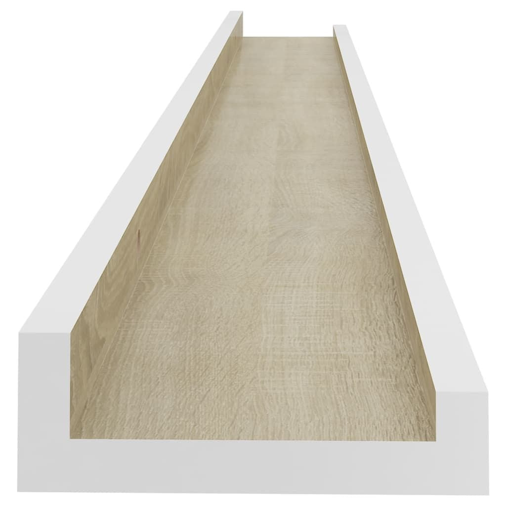 White and Sonoma Oak Wall Shelf Set