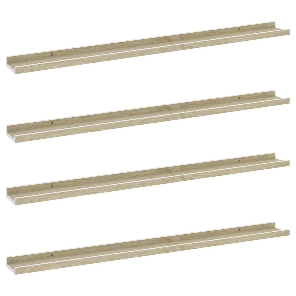 White and Sonoma Oak Wall Shelf Set